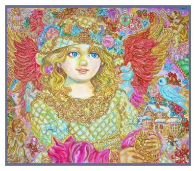 Angel of Christmas Spirit Contemporary Yumi Sugai Counted Cross Stitch Pattern - Image 1 of 3