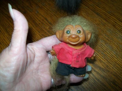 TROLL TAB neck  LONG MOHAIR  ORIGINAL OUT FIT  NO MARKING  OLD  Denmark  troll - Image 1 of 3