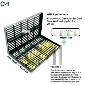 Rhoton Micro Dissector Set 20 Pieces with Gold Neurosurgery Surgery Top OMI - Picture 1 of 4