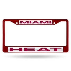 Miami Heat NBA Maroon Painted Metal Laser Cut License Plate Frame - Picture 1 of 6
