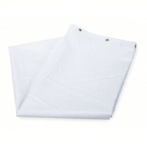 6-Foot Vinyl Shower Curtain White Bathroom Tub Liner Metal Grommet Rings - Picture 1 of 2