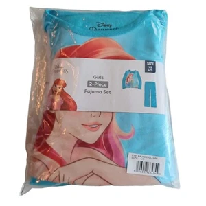 Disney Princess Ariel 2 Pc Pajama Set-4/5-Blue-Fleece-Long Sleeves & Pants - Picture 1 of 3