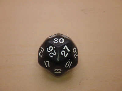 Troquel 33 mm D30 (treinta lados) negro con blanco - Suministro de tablero de cartas para juegos de mesa Foto 1 de 3