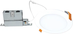 6 Inch Canless Recessed Downlight W/Remote Integrated LED Kit 6 Inch White - Picture 1 of 11