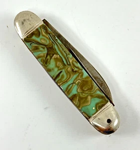 Folding Pocket Knife Richards Sheffield England Original Camo Design Antique - Picture 1 of 13