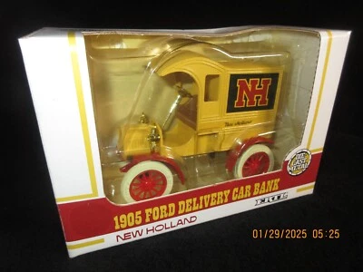 De colección ERTL New Holland 1905 Ford Delivery Car Die-Cast Bank escala 1/25 Nuevo en caja Foto 1 de 4