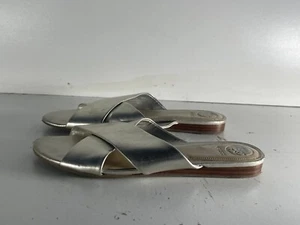 Guess Damen-Slipper Größe 7,5 (41) silber offene Zehenpartie überkreuzte Riemen – E40 - Bild 1 von 7