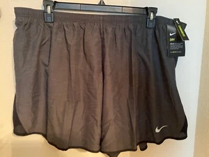 NWT Women Nike Dri-Fit Gray Athletic Lined Running Athletic Shorts 2X Drawstring - Picture 1 of 8