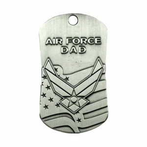Air Force Dad Antique Finish Dog Tag Necklace-Isaiah 40:31 Shields of Strength - Picture 1 of 3