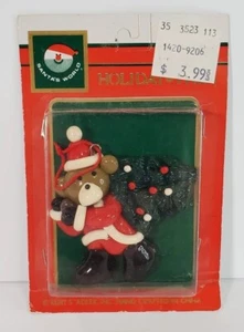 Vintage Kurt Adler Santa's World Christmas Ornament Santa Bear w/ Tree W7365 New - Picture 1 of 2