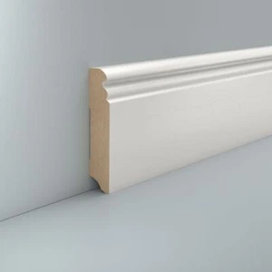 Hamburger Leiste 19x96 Berliner Profil Sockelleiste MDF RAL 9010 Fußleiste - Bild 1 von 4