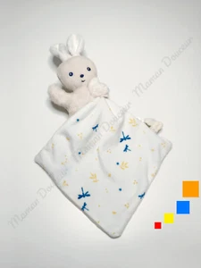 Doudou Plat/Mouchoir Lapin Beige Blanc Libellule Bleu Jaune Carré Douceur Kaloo - Picture 1 of 5