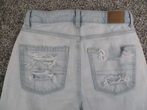 American Eagle Jeans Damen 2S Blau Denim Mom Höchster Bund Stretch Retro 26x25 - Bild 1 von 17
