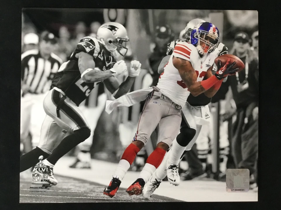 Mario Manningham Superbowl XLVI New York Giants Football 8x10 Color Photo - Image 1 of 1