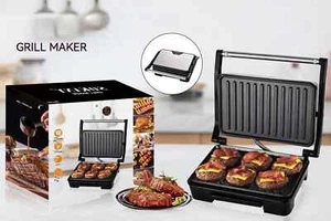 750W Multifunktionaler All-in-One Frühstücksgrill mit Antihaftbeschichtung - Bild 1 von 10