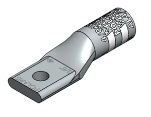 NSI AL2/0-38 Aluminum Barrel Compression Lug, 2/0 AWG, 3/8” Mount, AL/CU - Picture 1 of 1