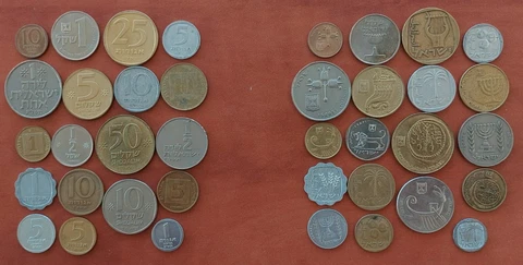Lot Of 19 Used Old Israel Coins All Different Free Registered Shipping Worldwide Cover