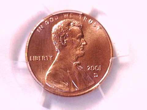 2001 D Lincoln Memorial Cent Penny PCGS MS 67 RD 40549972 Cover