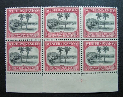 Western Samoa 1935 Scott #167 перевернутый WMK SG #181w MNH OG блок - SG £600.00! - Изображение 1 из 3