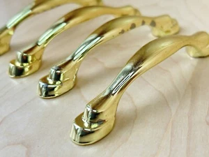 4 Vintage goldfarbene Schrank Schublade Eclipse Bogen Ziehgriff 3" C bis C Kieler - Bild 1 von 7