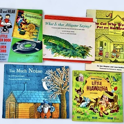 Vintage Children's Record and Books Lot of 5 READ HEAR Disney Learning to Read Foto 1 de 4