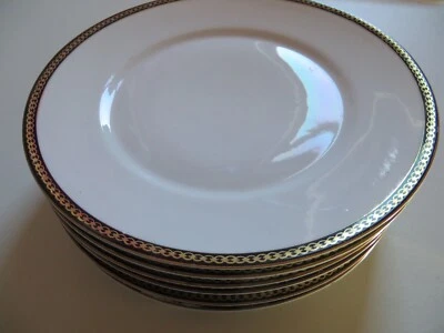 6 x ZEH SCHERZER Servier Teller flach Ø 25 cm, Schwarz-Goldener Rand, 6 Stück ! - Bild 1 von 3