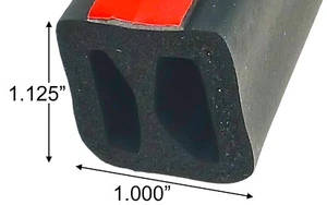 Sello de riel delantero XL 5 1/2 ft goma EPDM para tapa de camioneta, carcasa de cámper 1" ancho x 1,1" alto - Imagen 1 de 4