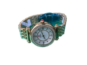 Montre MICHELE Caber mi-or 18 carats plaqué or diamant MWW16E000016 NEUVE AVEC ÉTIQUETTE (3095 $ + TAXE) - Photo 1/6