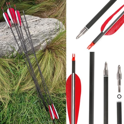 35" Pure Carbon Arrow Archery SP500 600 Feather Compound Bow Recurve Bow Hunting - Image 1 of 4