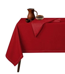 Native Fab Nuevo Navidad/Elegante Mantel Rojo 52 x 70” Vibrante 100% Algodón - Imagen 1 de 5