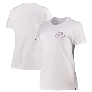Camiseta Tour De France Ciclismo Para Mujer Blanca Pequeña Logo Top - Nueva - Imagen 1 de 1