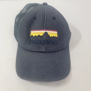 Patagonia Line Logo Snapback Trucker Mütze Kappe blau Netzrücken bestickt - Bild 1 von 3