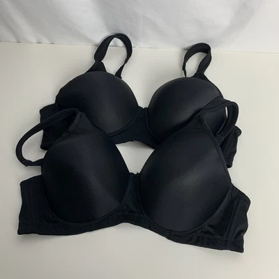 Leading Lady 5042 Full Coverage T-Shirt Bra Sz 40B Black Pre Owned Lot Of 2 - Image 1 of 4