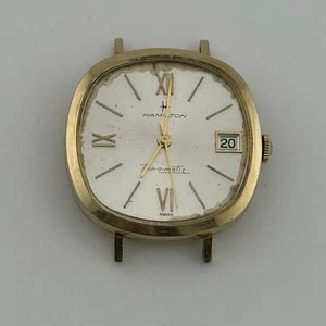Vintage Hamilton Thin-O-Matic Date Watch 10k Gold Filled Automatic REPAIR PARTS - Picture 1 of 21