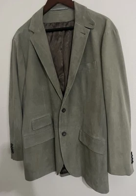 Jaqueta Polo Ralph Lauren Couro Amanteigado Camurça Casaco Esportivo Antigo Tamanho 42R - Imagem 1 de 4