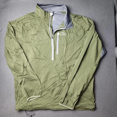 Chaqueta L.L.Bean Para Hombre Grande Verde Cuarto Cremallera Rompevientos Pullover Reflectante Foto 1 de 4