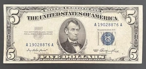1953 $5 Five Dollars Silver Certificate Note Currency OLD MONEY USA - Picture 1 of 2