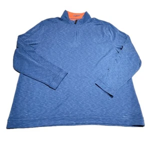 Johnston & Murphy Men's 1/4 Zip Blue Pullover Golf Sweater Size XXL EUC - Picture 1 of 12