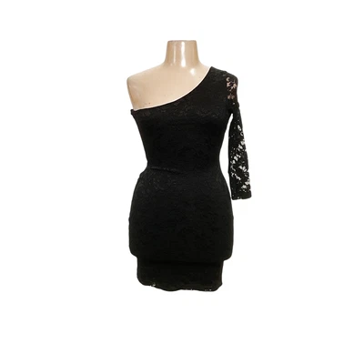Vestido midi ceñido al cuerpo de encaje floral negro GUESS - L para mujer Foto 1 de 4