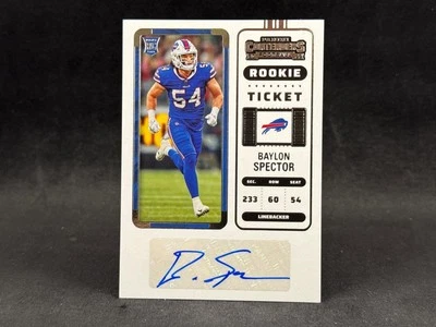 2022 PANINI CONTENDERS BAYLON SPECTOR #301 ROOKIE TICKET AUTO BUFFALO BILLS RC - Image 1 of 2