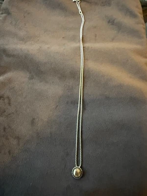 David Yurman Petite Chatelaine Necklace. Sterling Silver W/18k YG Done 10MM EUC Foto 1 de 4