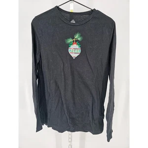 Damen Gr. L Langarm T-Shirt schwarz bestickt Weihnachtsschmuck - Bild 1 von 4