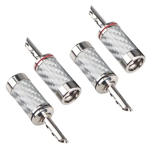 4PCS Fiches Banane HIFI DIY Fibre de  ÉLectrique Haut-Parleur Câble 4552 - Bild 1 von 17