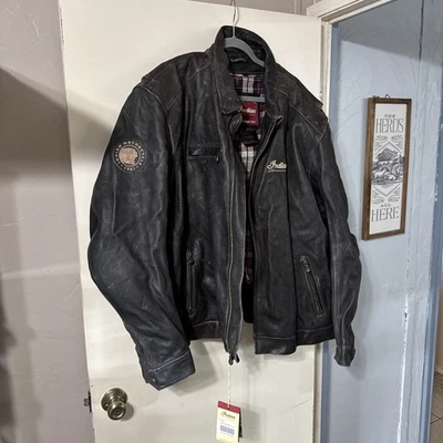 Chaqueta de montar de cuero Indian Motorcycle para hombre. Coderas. Forrado.NUEVO CON ETIQUETAS.4XL Foto 1 de 4