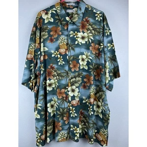 Pierre Cardin Sz XXL Rayon Button Down Hawaiian Golf Beachy Coastal SS Shirt - Picture 1 of 6