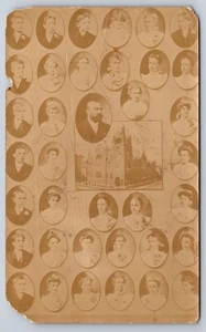 Retrato compuesto de clase de graduación, grupo de iglesia con escuela o iglesia RPPC - Imagen 1 de 2