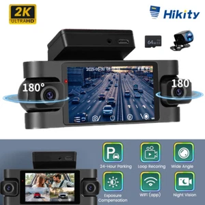 2K + 3x1080P 360° Dash Cam 3′′ 4 Canales Grabadora de Conducción Cámara Frontal + Trasera + 64 GB - Imagen 1 de 18