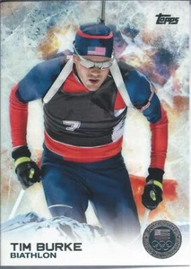 2014 Topps US Olympic SILVER MEDAL TIM BURKE Biathlon Ski Rifle Snow Shooting - Picture 1 of 1