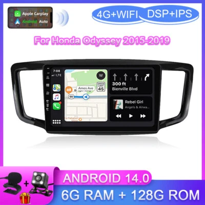 10-дюймовый автомобильный стерео радио головной блок CarPlay Android 14 BT для Honda Odyssey 2015-2019 - Изображение 1 из 4