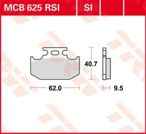 Pastillas de freno TRW MCB625Si se adaptan a Kawasaki KX KLX Suzuki DR RM RMX traseras - Imagen 1 de 1